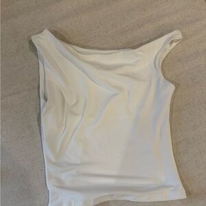 Elegant White Asymmetrical Women's Top